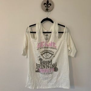 Disney Haunted Mansion Cold Shoulder Top Tee NWT